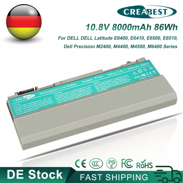 8000mAh PT434 PT435 PT436 PT437 KY477 Akku Für Dell Latitude E6400 E6410 E6500