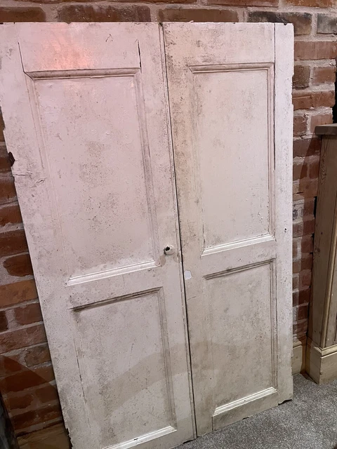 Edwardian painted pine  cupboard doors alcove Kitchen pantry Delivery Available
