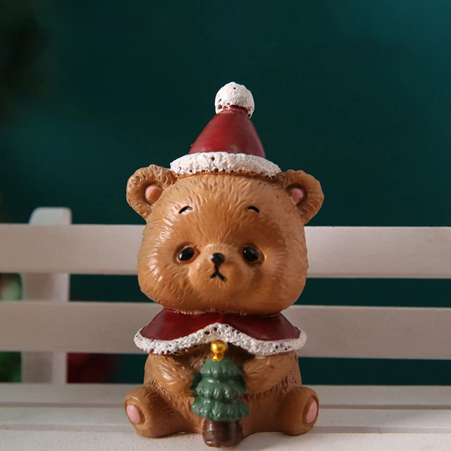 5pcs Weihnachtsdekoration Snowman Deer Santa Claus Weihnachtsbaum Bärenform 3