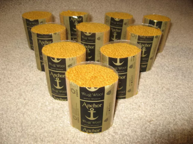 10 packs Anchor gold #88 6-ply rug wool,formerly Readicut/Homemakers.