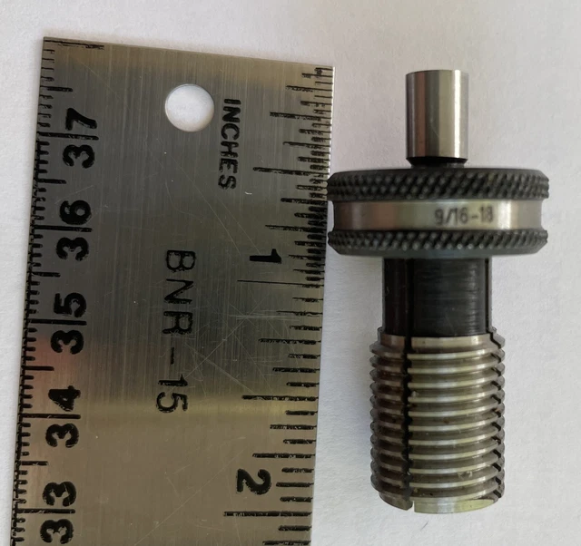 Tapped Hole Location Gage 9/16-18 UNF 1-3/4” O/A Lg. X 1/4” Dia. Pre Owned