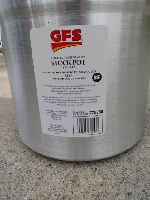 16 Qt Heavy Gauge 3003 Aluminum Stock Pot Restaurant 779850 NOS Few Scrapes