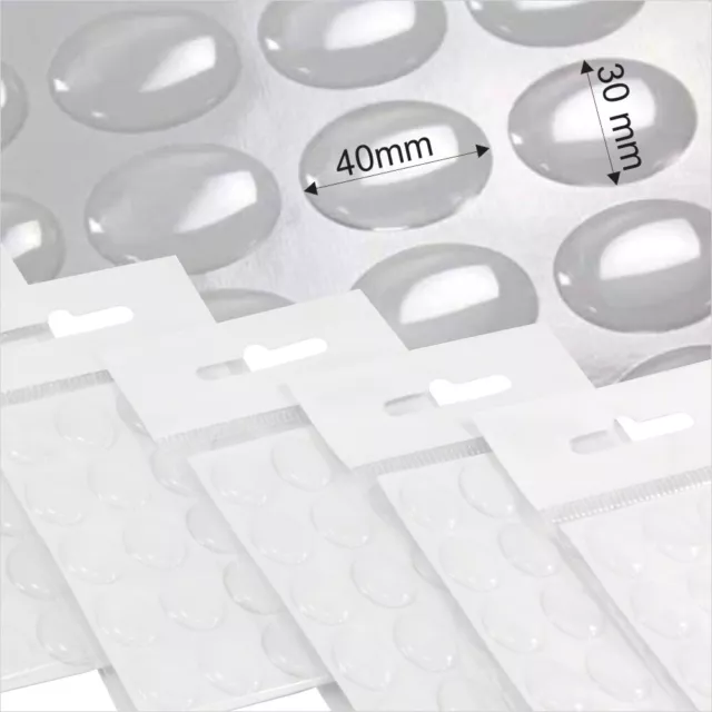 40x30 mm Oval Klar Aufkleber Kuppeln Gel 3D Harz Epoxidfliesen Schmuck Handwerk