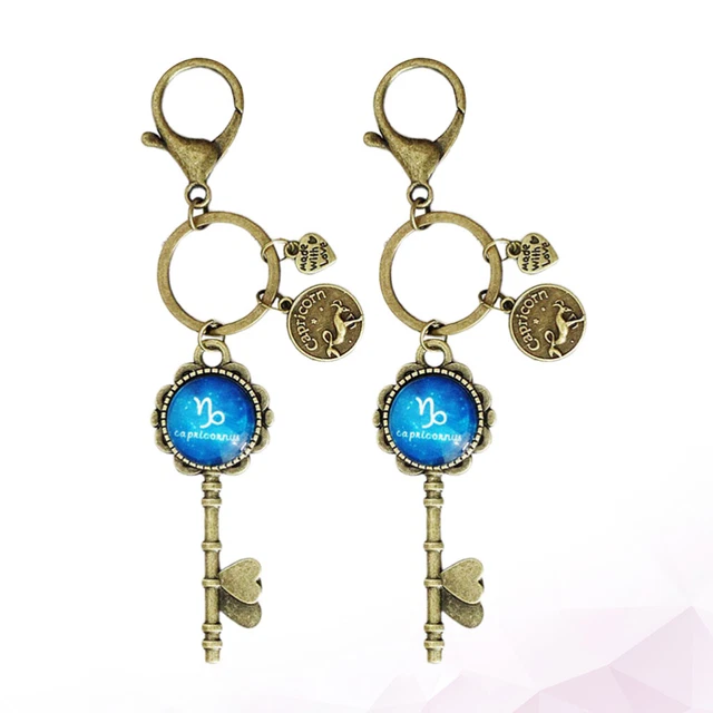 2 Pcs Luminous Key Ring Hanging Keychains Pendant Constellation 12