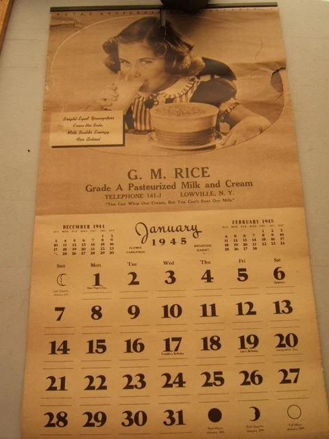 1940-59, Calendars, Paper, Collectibles - PicClick