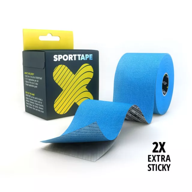 SPORTTAPE Kinesiologieband - wasserdichtes, hypoallergenes Muskel-Physio-Band