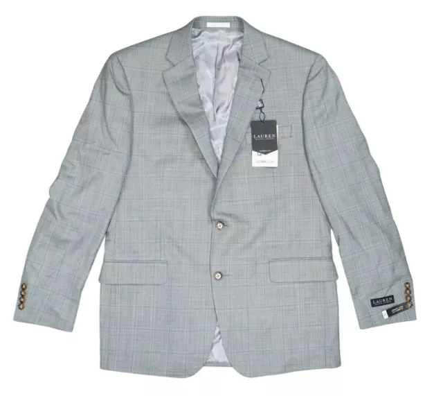 Ralph Lauren Lancaster Plaid Ultraflex Sport Coat Blazer 42 Long NWT Grey