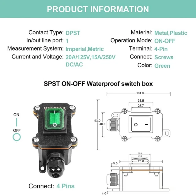Interruttore Di Alimentazione 10A Interruttore Ribaltabile Interruttore On Off On 261266102880 - Foto 4