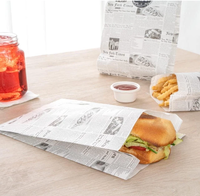 Paper French Fry/Snack Bag - 7" x 3" x 11", Large, 100 count box Restaurantware
