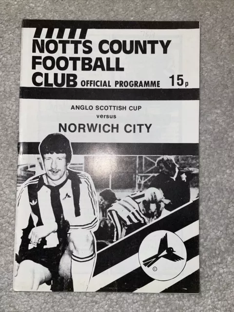 FOOTBALL PROGRAMME - NOTTS COUNTY v NORWICH CITY( ANGLO SCOTTISH CUP 1978 )