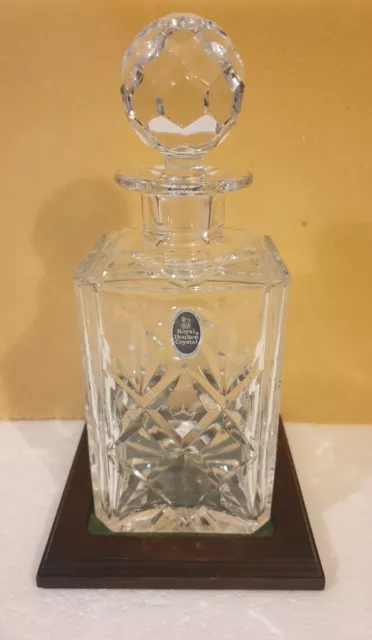 Royal Doulton - Lead Crystal “Westminster” - Cut Glass Whiskey Decanter & Plinth