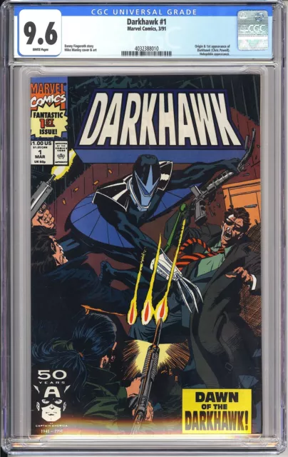 Darkhawk #1 CGC 9.6 1991 4032388010 Origin & 1st App Darkhawk Chris Powell! KEY!
