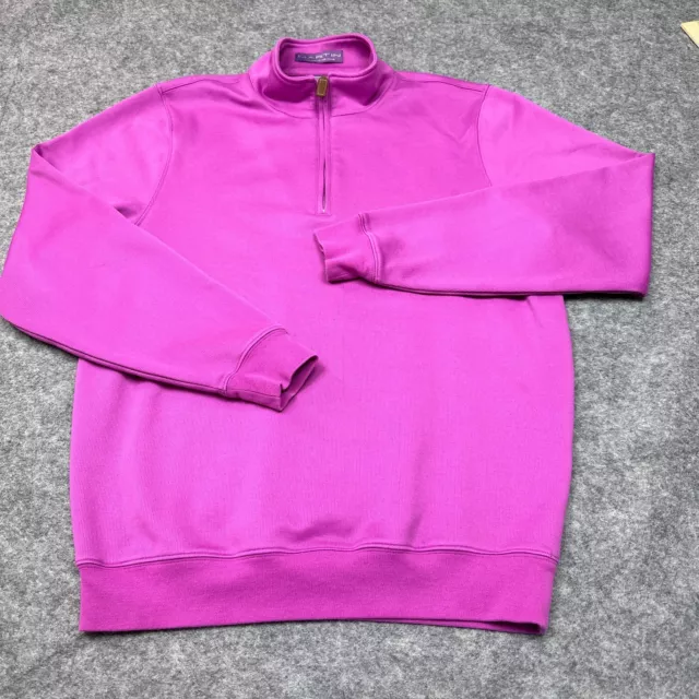 MARTIN GOLF PULLOVER Mens Medium Sweatshirt 1/4 Zip Pink Comfort Casual ...