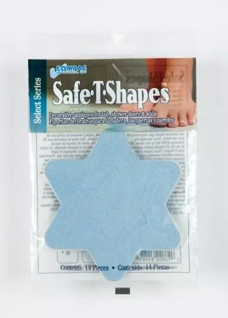 Compac Safe-T Shapes Non-Slip Bath Tub/Shower Appliques- Blue Stars