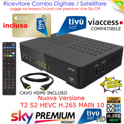 Sky DECODER DIGIQUEST RICEVITORE FULL HD SKY HD E TIVU'SAT TESSERA INCLUSA HK540 490 
