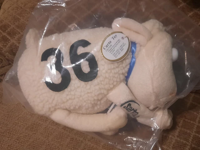 2000 Serta Sheep #36 , Curto Toy Co 8" with Plastic Neck Charm NEW IN PACK