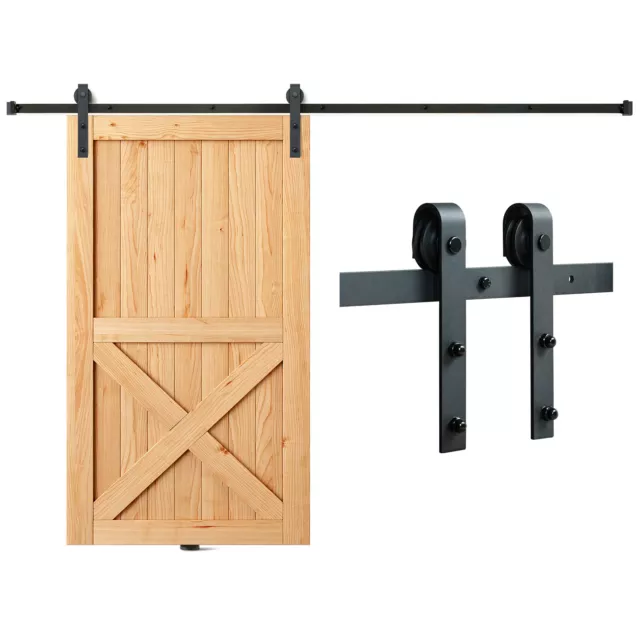 VEVOR Kit de Herrajes Rieles para Puerta Corredera de Granero 244 cm Forma de J