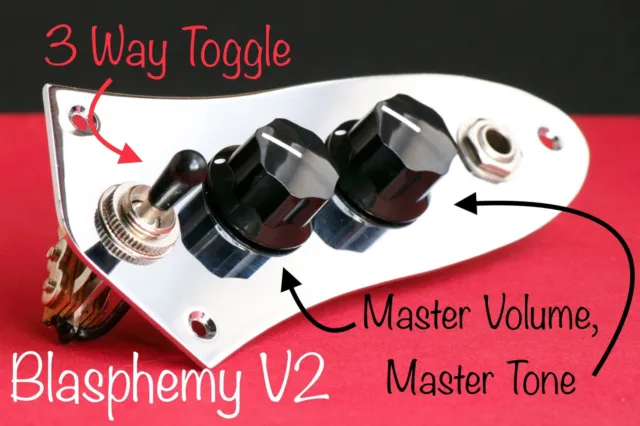 Blasphemy. Fender Jazz Bass Control Plate with 3 way Toggle Pickup Selector.