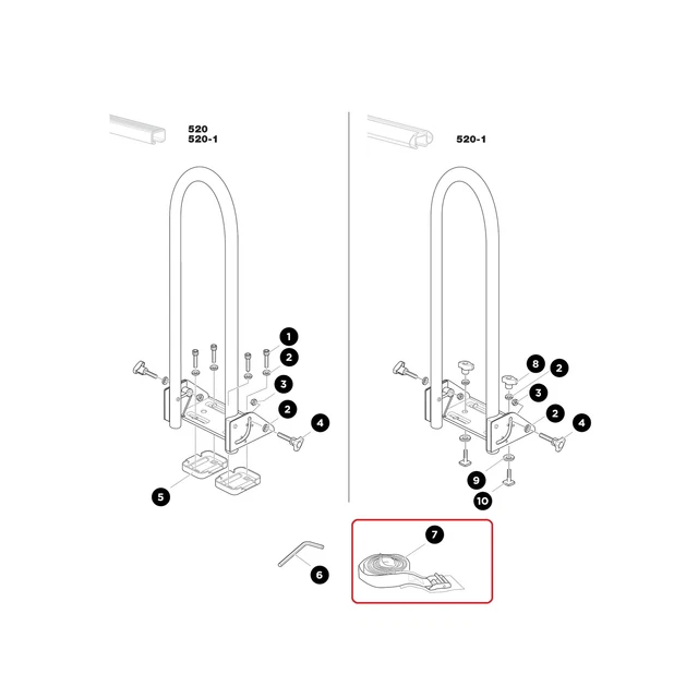Thule Cintura di serraggio da 520-1 per supporto kayak 34349