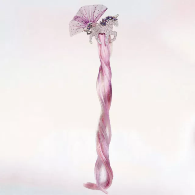 Adorabile parrucca colorata unicorno in pizzo capelli clip per capelli barretta capelli