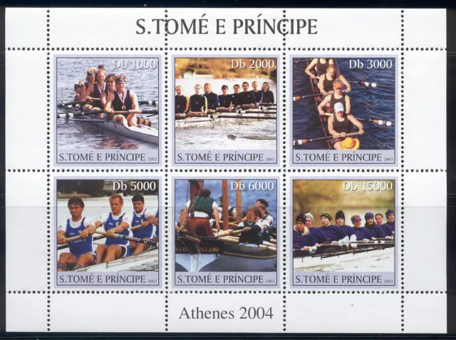 St Thomas & Prince Is. - 2003 MNH sheet of 6 Olympics #1574 cv 6.75 Lot # 21