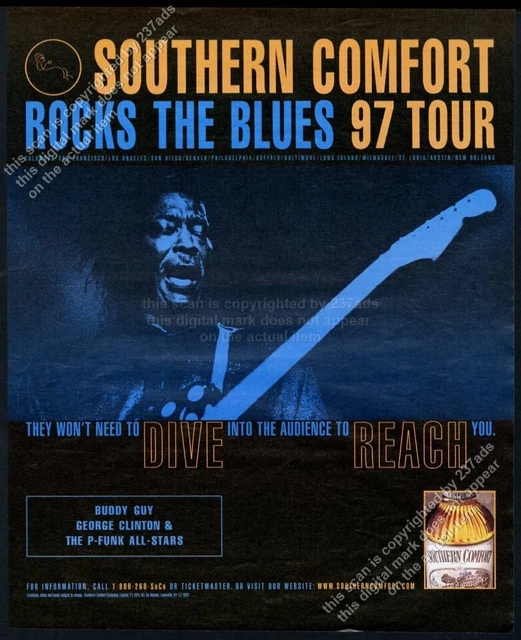 1997 Buddy Guy photo Southern Comfort vintage print ad