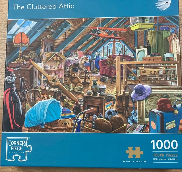 CORNER PIECE PUZZLES 'The Cluttered Attic' 1000 Piece Jigsaw Puzzle £1.