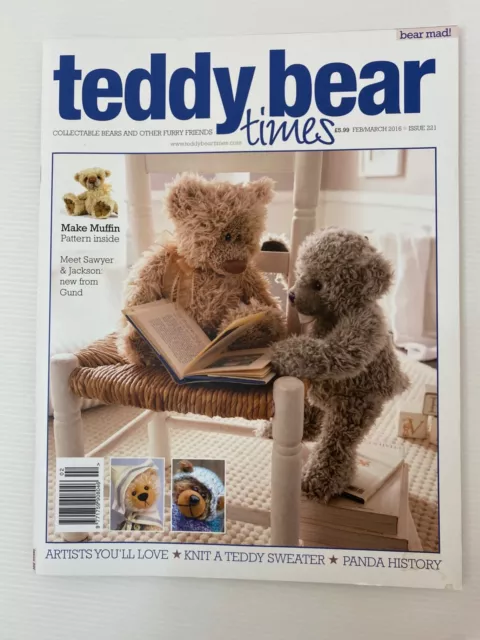 Teddy Bear Times Magazine Issue 221 Feb / March 2016 - VGC With Build Pattern!