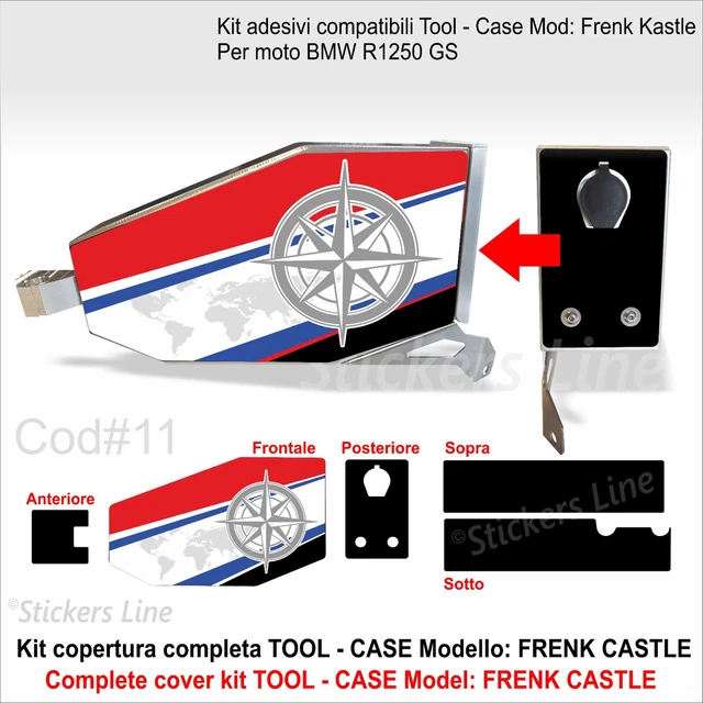Kit Autocollant Outil Case BMW R1250 GS Adv Style Rallye C #11 Cassette Outils