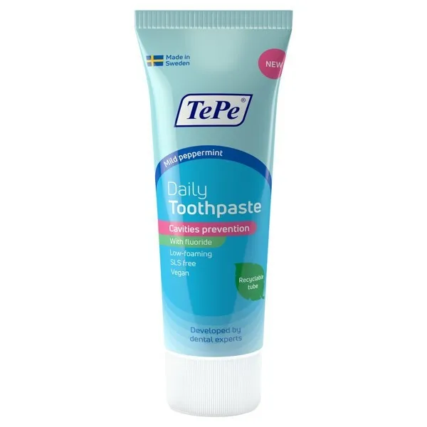 Tepe Journalier Dentifrice Saveur Menthe 75ml Cavités Prévention Fluorure