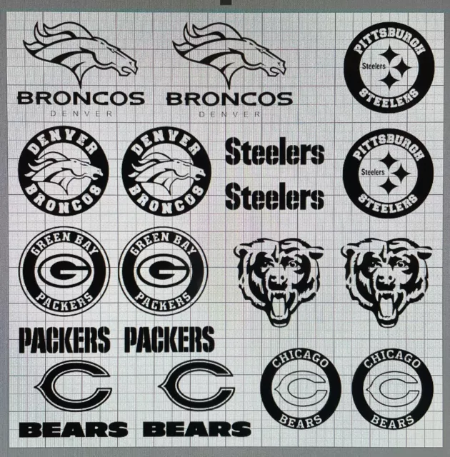 NFL BRONCOS STEELERS PACKERS BEARS CUSTOM VINYL STENCIL FOR SHOES SMALL  PROJECTS