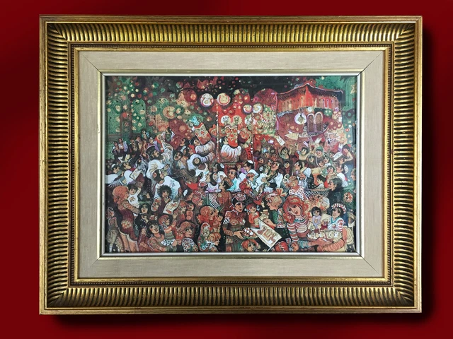 Pat Cooke Original Bolígrafo & Pintura Acuarela Dibujo Lowry- Buxom Mujer
