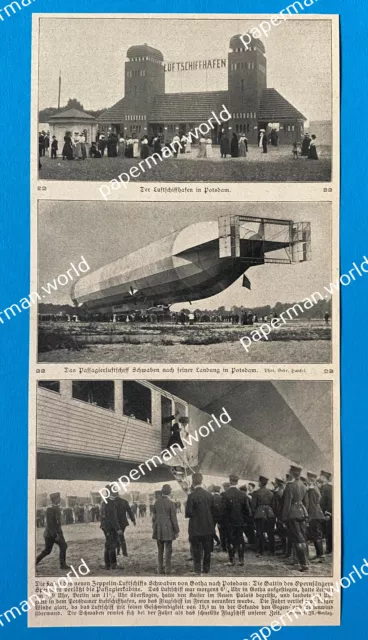 Aviatik Zeppelin Schwaben von Gotha nach Potsdam Luftschiffhafen Landung 1911