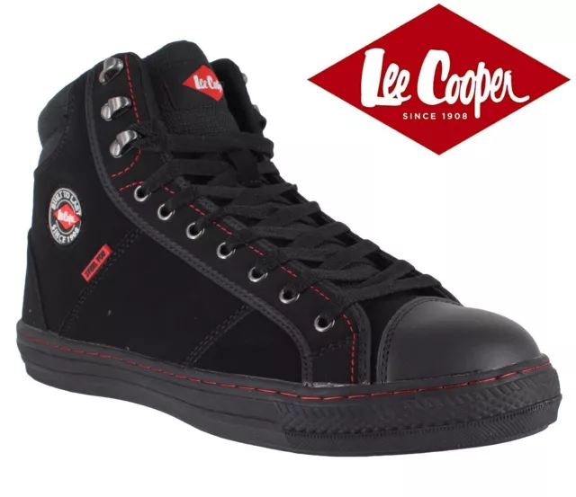 Lee Cooper Mens Leather Safety Work Black Boot Steel Toe Cap Shoes Trainers Size