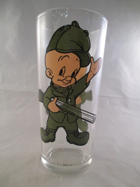 Elmer Fudd 1973 Pepsi Collectors Glass Brockway (thick) White Letters Vintage