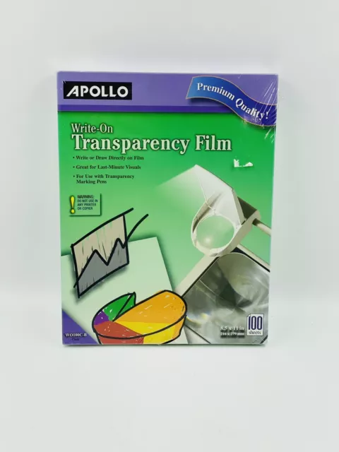 Apollo Write-on Transparency Film - Letter - 8.50" X 11" - 100 / Box - Clear