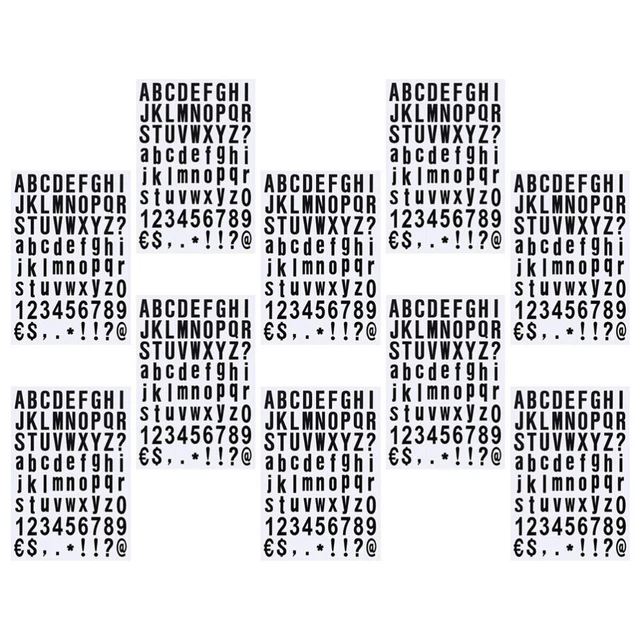 10 SHEETS STICKER Alphanumeric Stickers Number Fine Workmanship £12.98 ...