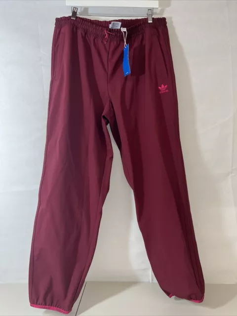 Nuova XL Xlarge adidas Winterized Relaxed Fit Pantaloni Tuta IN Rosso Bordeaux