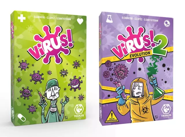 Pack Juego de Cartas Virus + Expansión Virus 2 Evolution. Edición Española.