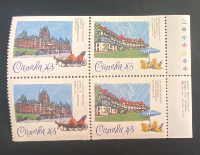 Canada!!  - CP HOTELS.  (1993) Block Of 4 MNH