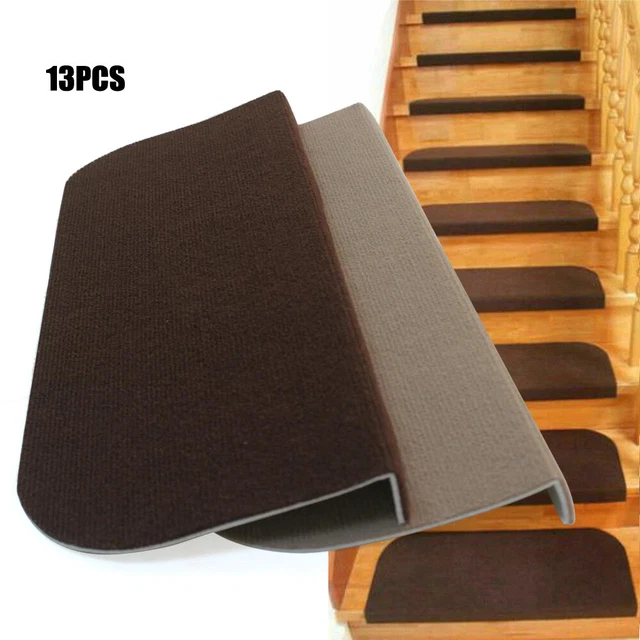 STAIR TREADS SET Indoor Wood Floors NonSkid/Slip Carpet Rugs Pads Dark