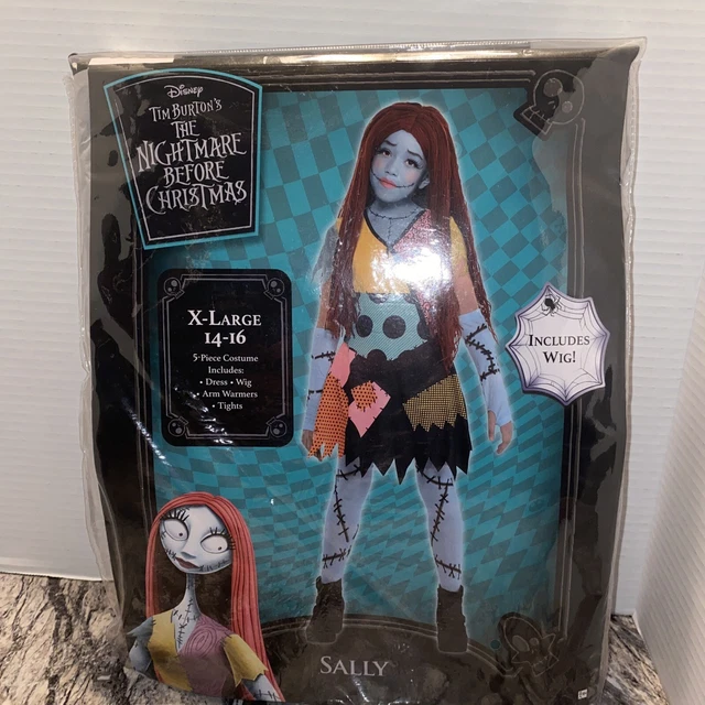 Disney Nightmare Before Christmas Kids Sally Costume SZ XL 14-16 nwt Disney Nightmare Before Christmas Kids Sally Costume SZ XL 14-16 nwt