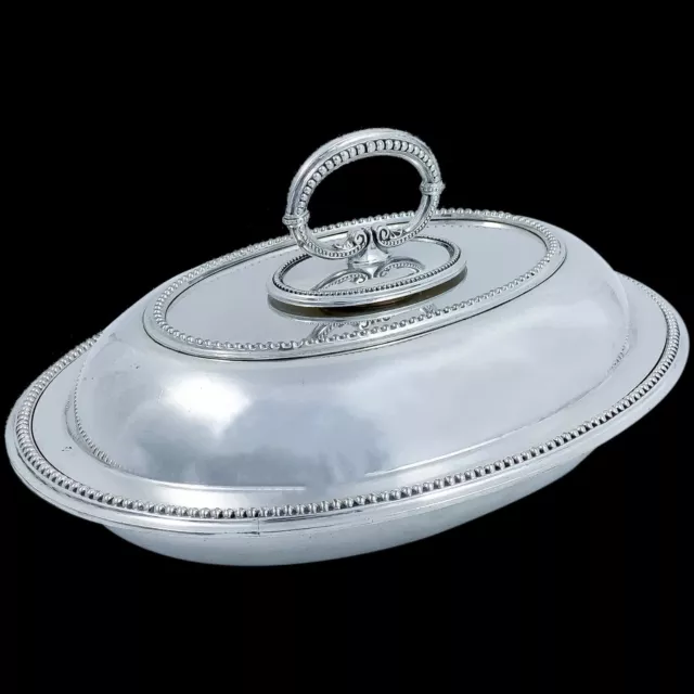 Antique Victorian Hukin & Heath silver plated oval entrée serving tureen dish