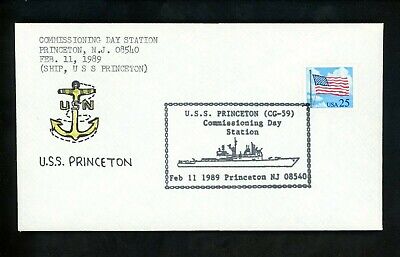 US Naval Ship Cover USS Princeton CG-59 Peace Time 1989 NJ Commissioned HD HP