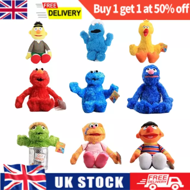 14" Living Hand Puppets Elmo Cookie Monster Sesame Street Soft Plush Toy Gift UK