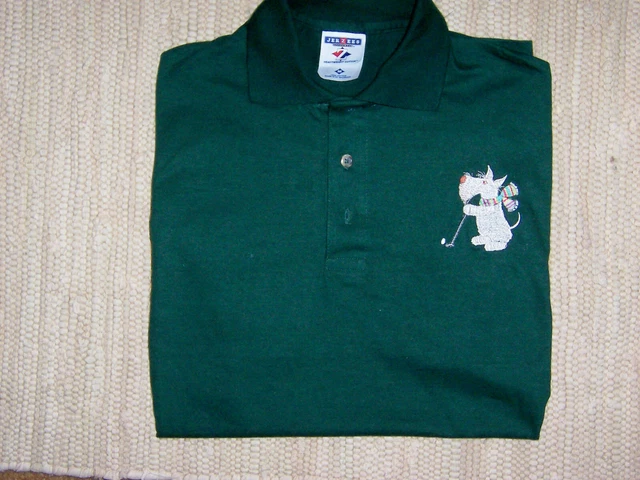 Scottie Scotty Dog Dark Green Polo Shirt Wheatie Golfer