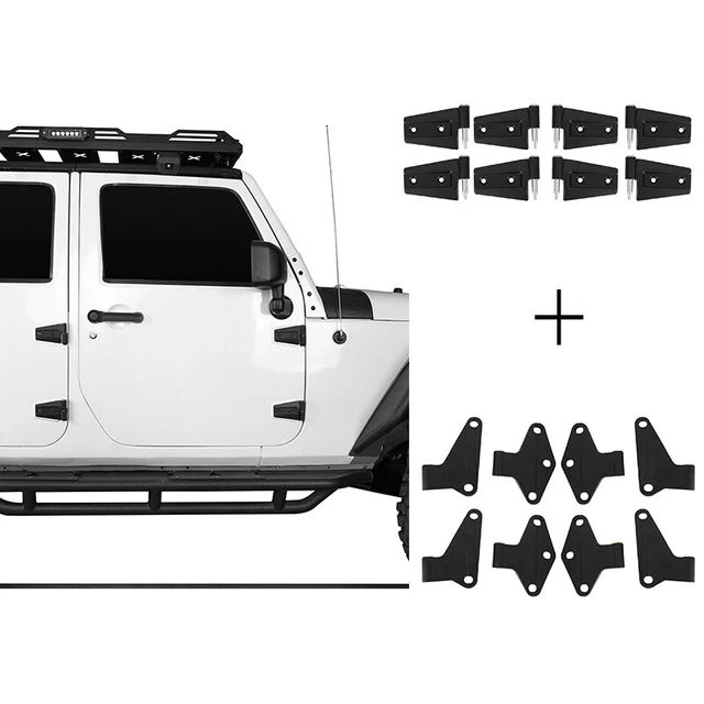 FOR 2007-2018 JEEP Wrangler JK Body Door Hinge Replacement Set Black
