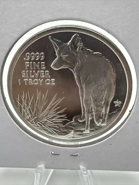 2016 Texas Precious Metals Coyote 1 oz .999 Fine Silver Round
