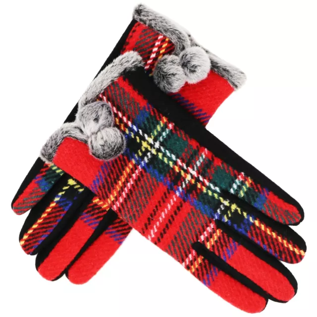 Guanti Bambini Ragazze Ragazzi Bambini Inverno Caldo Natale Tartan Unisex UK 2