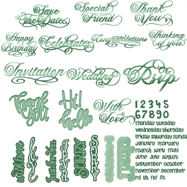 Words Sentiment Date Cutting Dies Stencil Scrapbooking Stencil Album Embossing